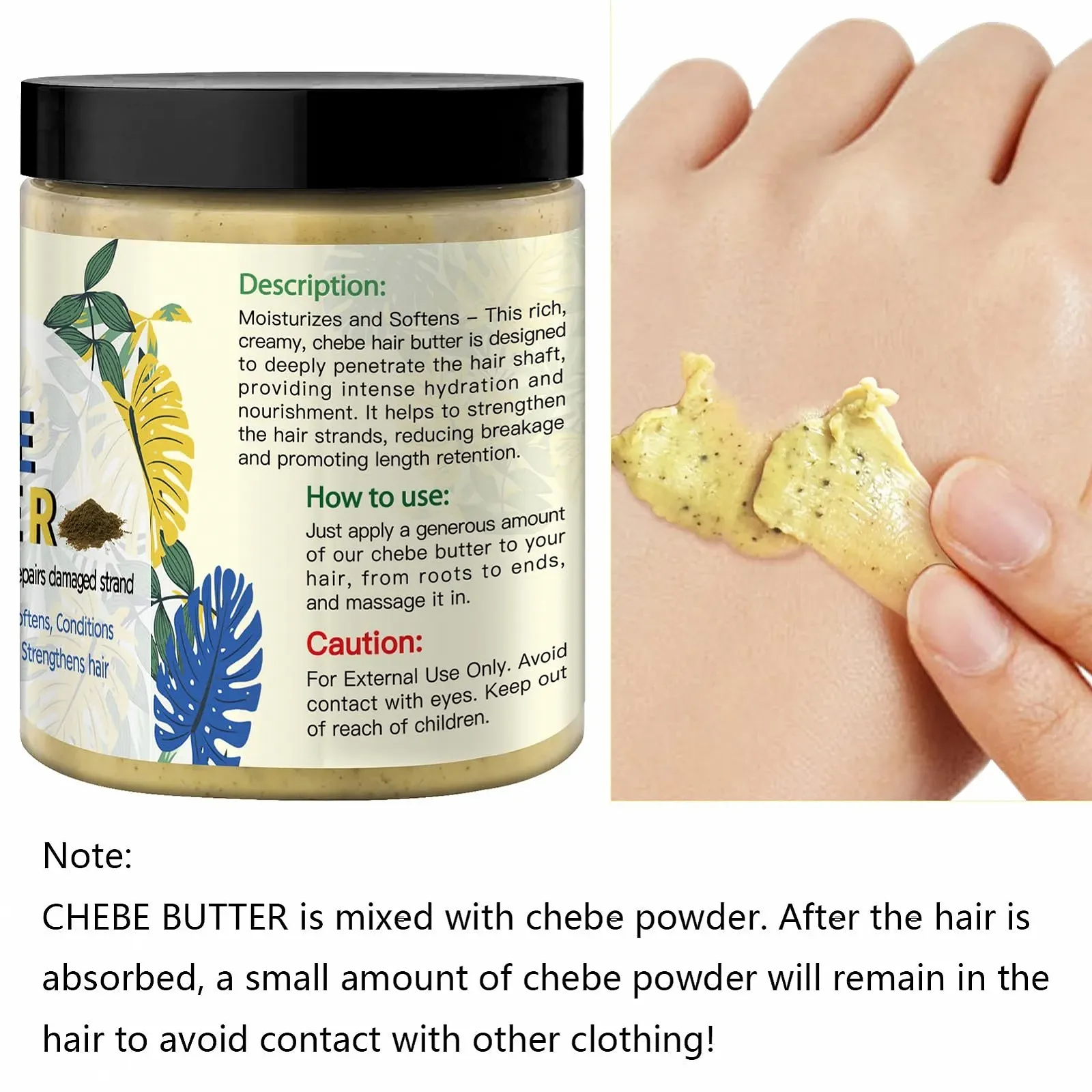 Масло Chebe для росту волосся для чоловіків і жінок, жир Chebe для волосся, з глибоким зволоженням для росту волосся, фото №2