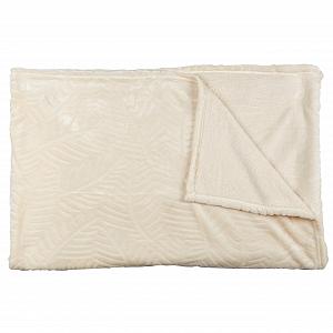 Плед HOME DECO FACTORY Cuddly Blanket Бежевый кремовый XXL, Флисовый плед с тисненым узором, Покрывало на кровать, Пушистый плед на диван (200 x 150 см) - Фото 1
