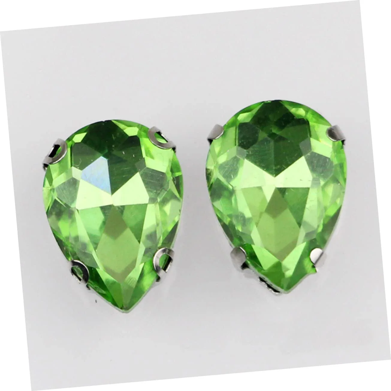 Пришивные кристаллы SEWACC, 50 шт., кристаллы с коготками, смешанные формы, каплевидные кристаллы, самоцветы в форме слезы для одежды, кристаллы в форме водяной капли, зеленый, фото №2