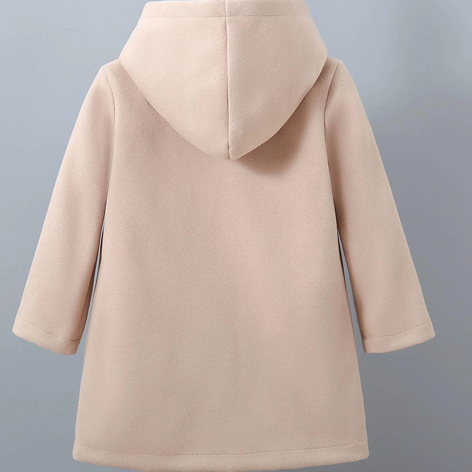 Девочки Толстовка Зимнее пальто для подростков Пуговицы Тренч с капюшоном Однотонная ветровка Длинный рукав Зимнее пальто Ветровка с карманами Осенняя зимняя куртка с капюшоном Школьная спортивная одежда, фото №6