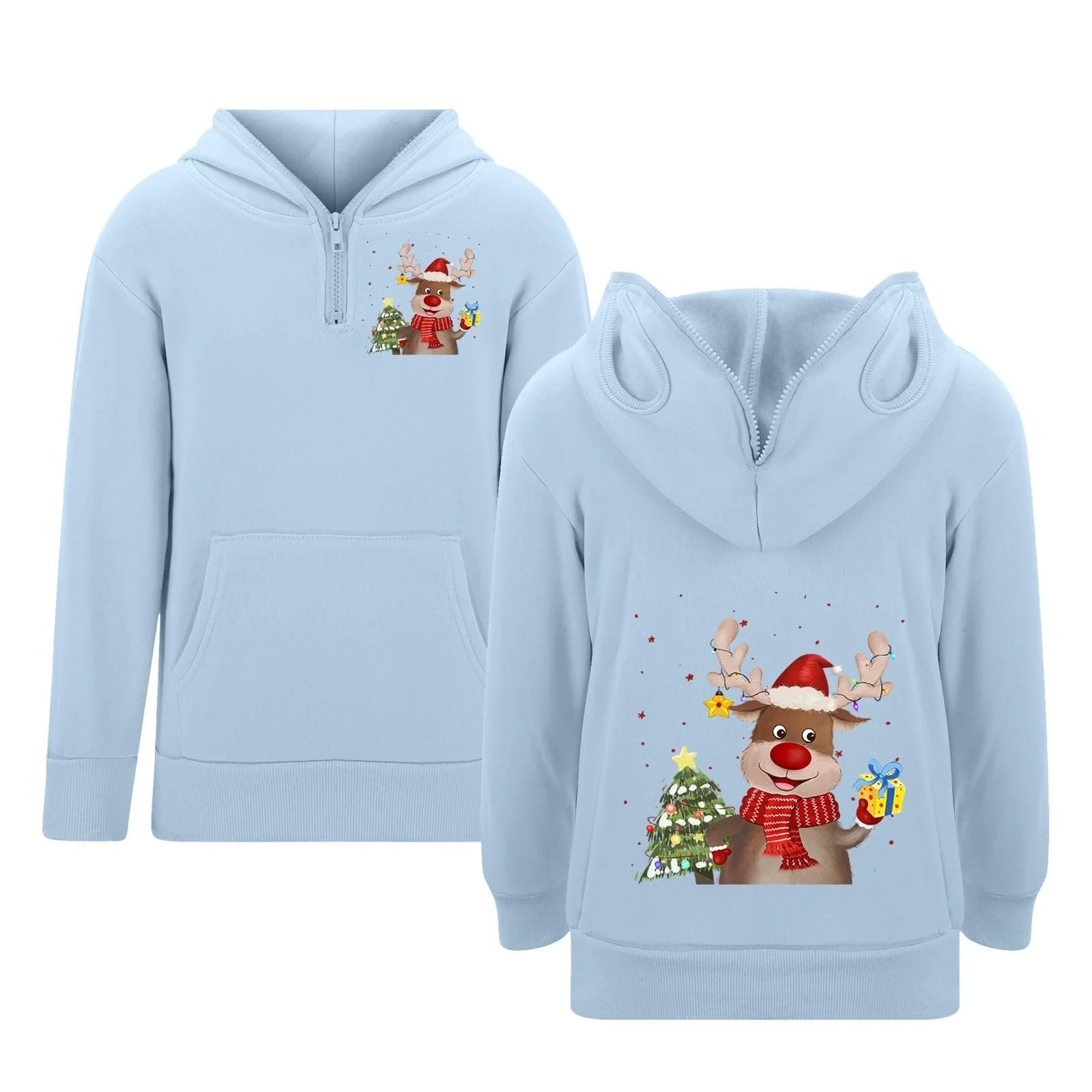 Свитшот Generisch Рождественский Спортивный Рождественская Толстовка с Карманами и Шнурком Куртка Хлопковая Основная Теплая Зимняя Куртка Смешная Спортивная Куртка Флисовая Куртка для Мальчиков, фото №1