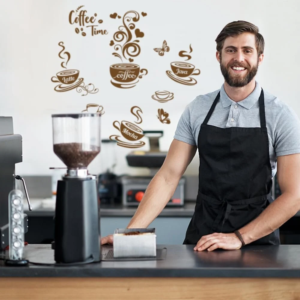 Наклейка на стіну SUPERDANT Coffee Time Вінілова Коричнева, фото №3
