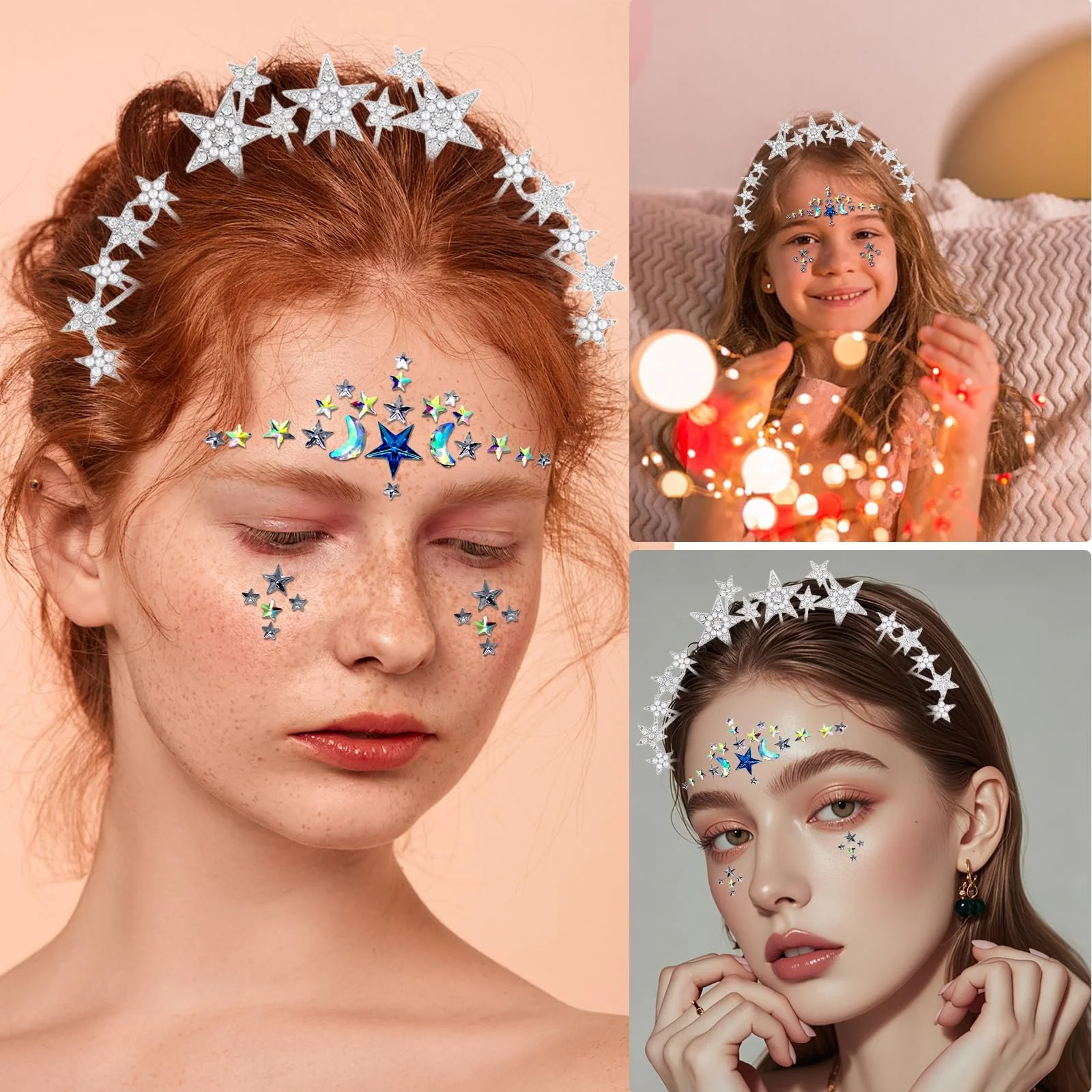 Женский обруч для волос Звезды Блестки, фото №4