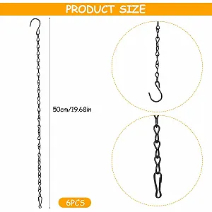 Ланцюги для підвісних кошиків 6 шт. 50 см металеві з гачками synthetic.ua - Фото 1