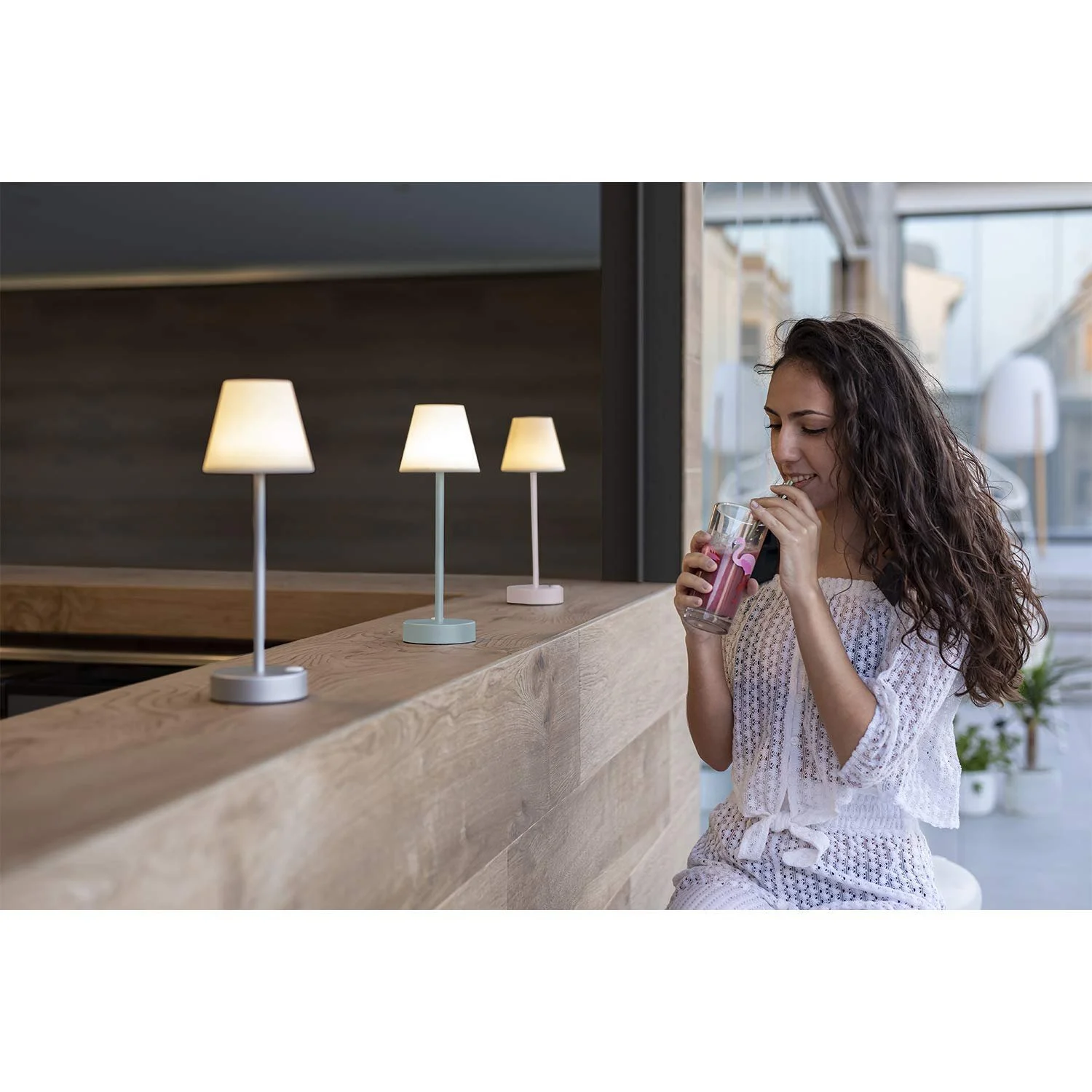 Настольная лампа Аккумуляторная Розовое золото, фото №1