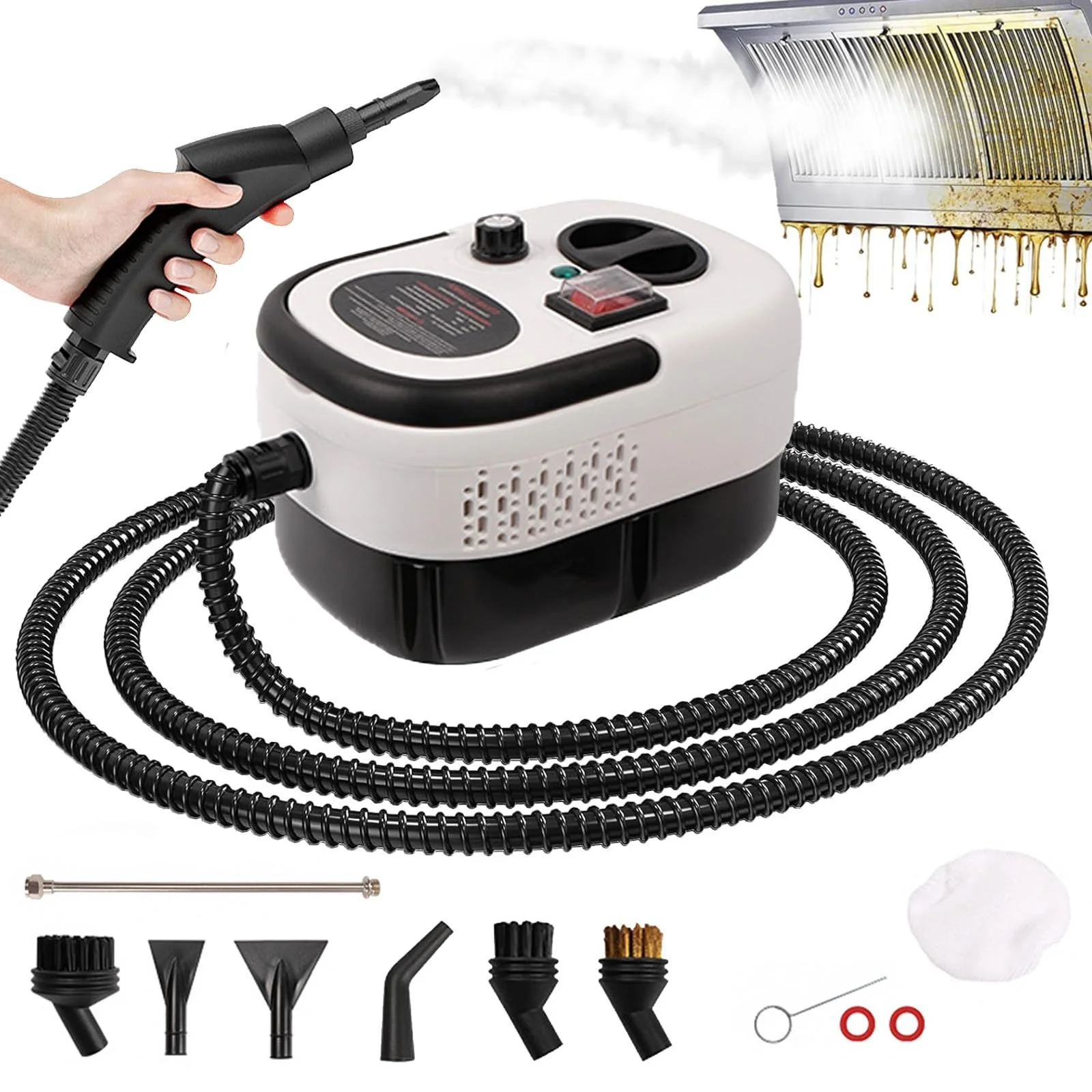 Пароочиститель ручной 2500 W 1.2 л 6 уровней 3 бар портативный, фото №1 Пароочиститель ручной 2500 W 1.2 л 6 уровней 3 бар портативный, фото №1