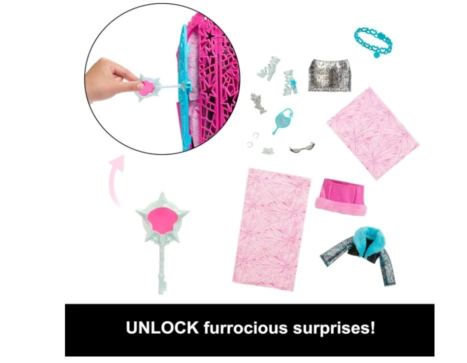 Monster High Catty Noir Кэтти Нуар тайны Хаунтлливуда Skulltimate Secrets – шкаф, 19+ сюрпризов, фото №4