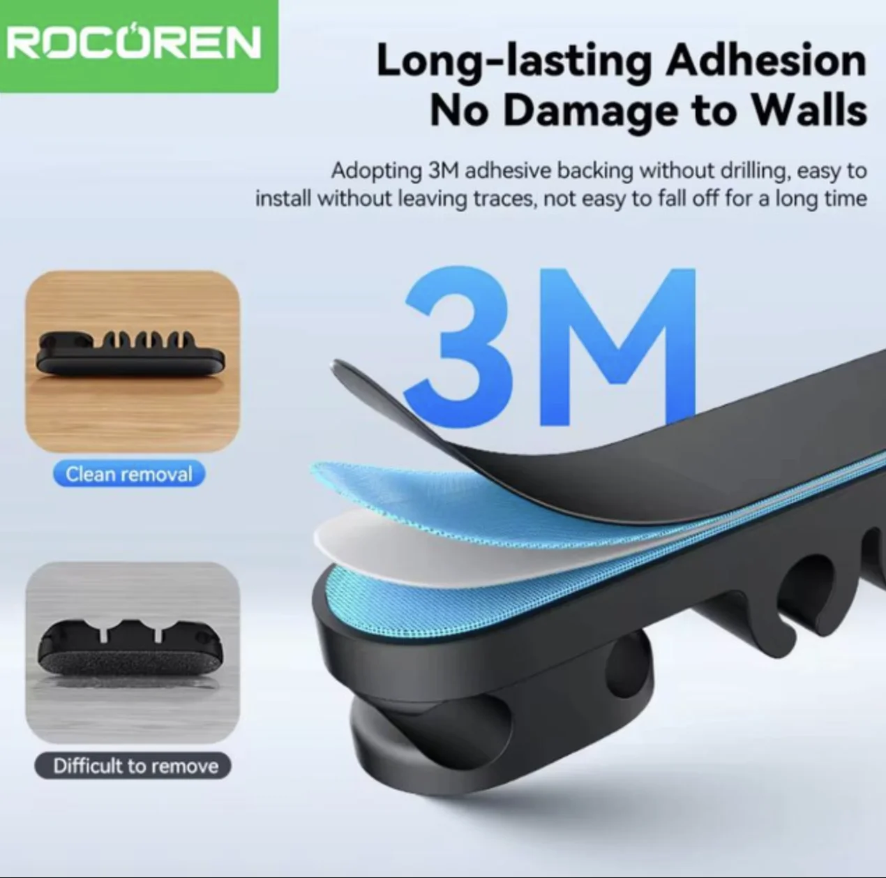 Силіконовий органайзер для кабелів ROCÖREN на 5 дротів 1 шт Чорний, фото №4