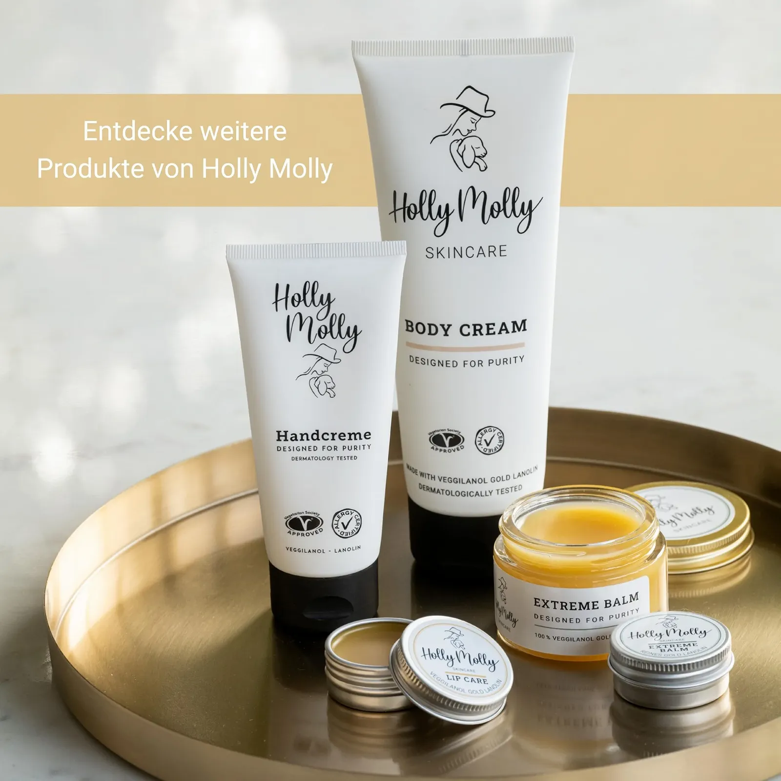 Крем для рук HOLLY MOLLY Інтенсивний догляд для потрісканих та сухих рук 100 мл Без запаху З сертифікованим золотим ланоліном Для чутливої та схильної до алергії шкіри, фото №7