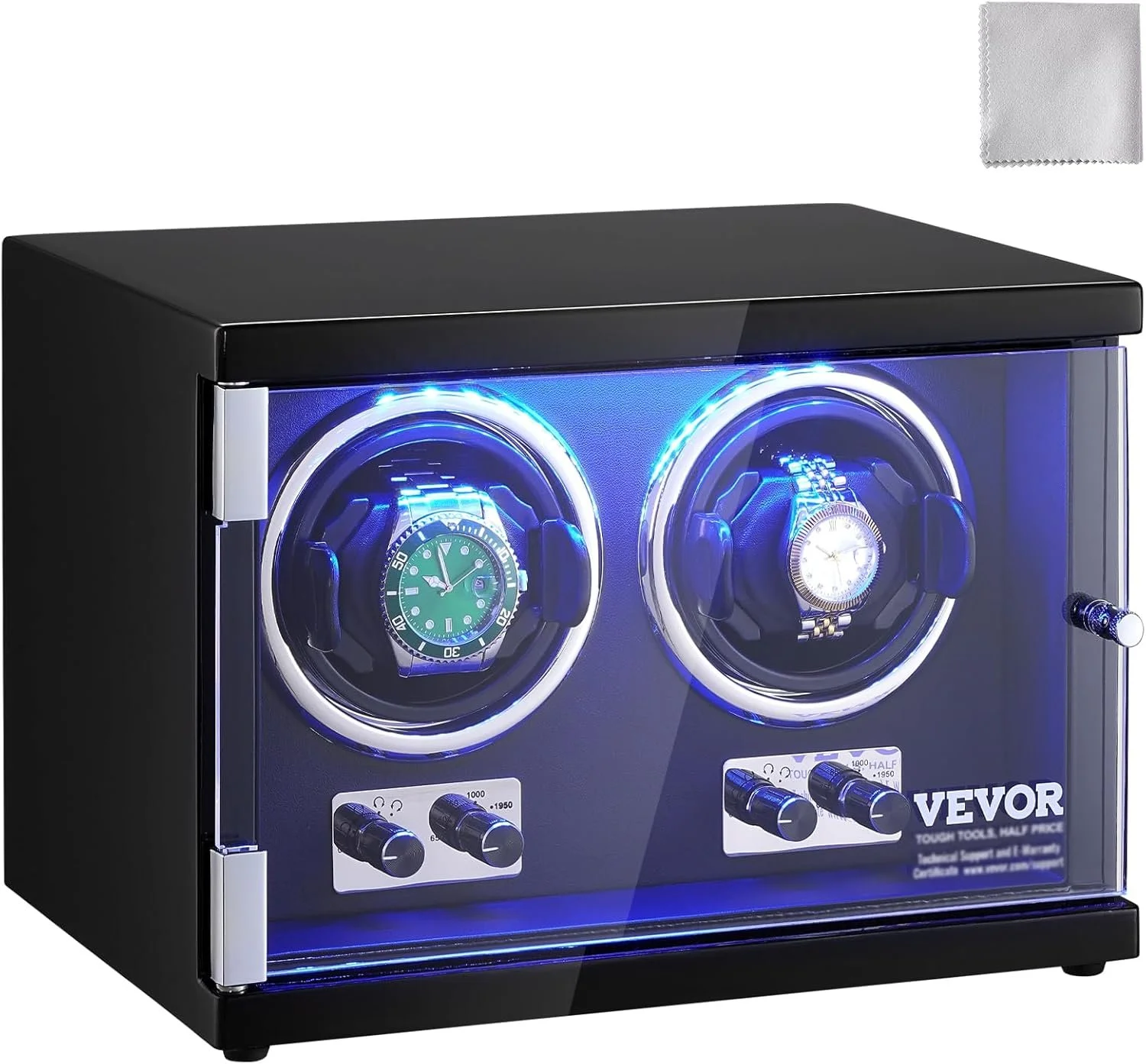 Двойная автоматическая шкатулка для подзавода часов VEVOR 10L1201B Black, фото №1