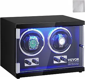 Двойная автоматическая шкатулка для подзавода часов VEVOR 10L1201B Black - Фото 1