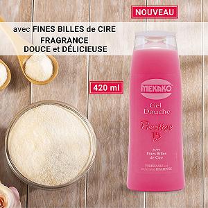 Гель для душу Mekako Prestige 15Plus з дрібними восковими гранулами 420 мл synthetic.ua - Фото 1