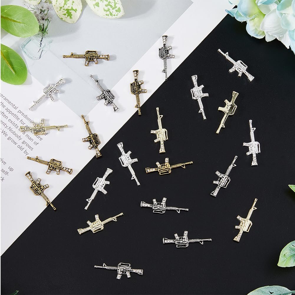 Форма пістолета, 40 шт різних кольорів прикраси для нігтів, фото №4