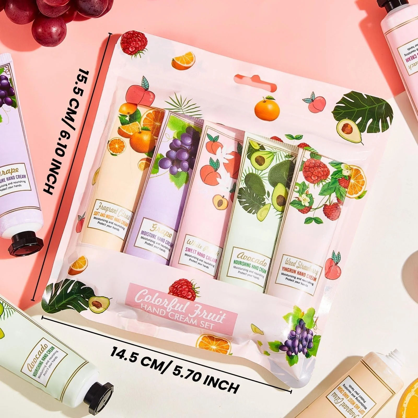 Крем для рук Міні Набір Жіночий Фруктовий 5 шт, фото №6 Крем для рук Міні Набір Жіночий Фруктовий 5 шт, фото №6