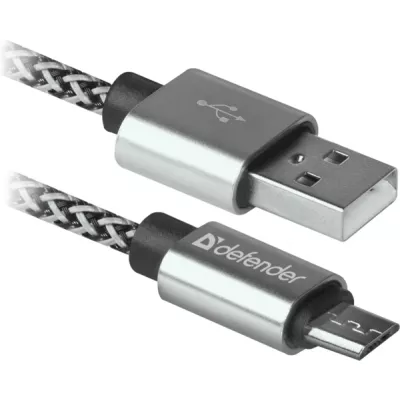 Дата кабель USB 2.0 AM to Micro 5P 1.0m USB08-03T PRO white Defender 87803, фото №1
