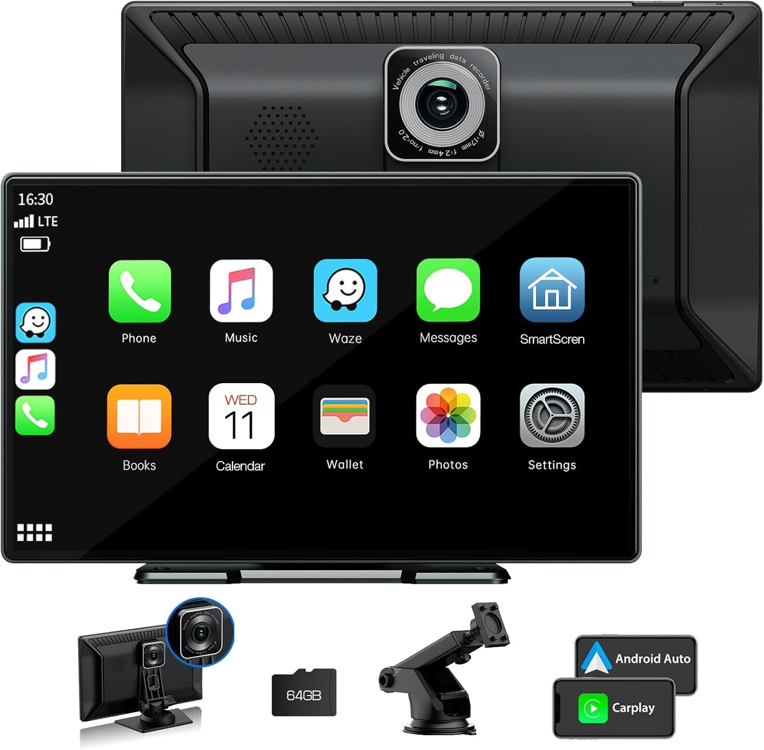 Автомагнітола Lamto 9.9" / Сенсорна / Apple CarPlay / Android Auto / GPS / Bluetooth / AUX / USB, фото №1