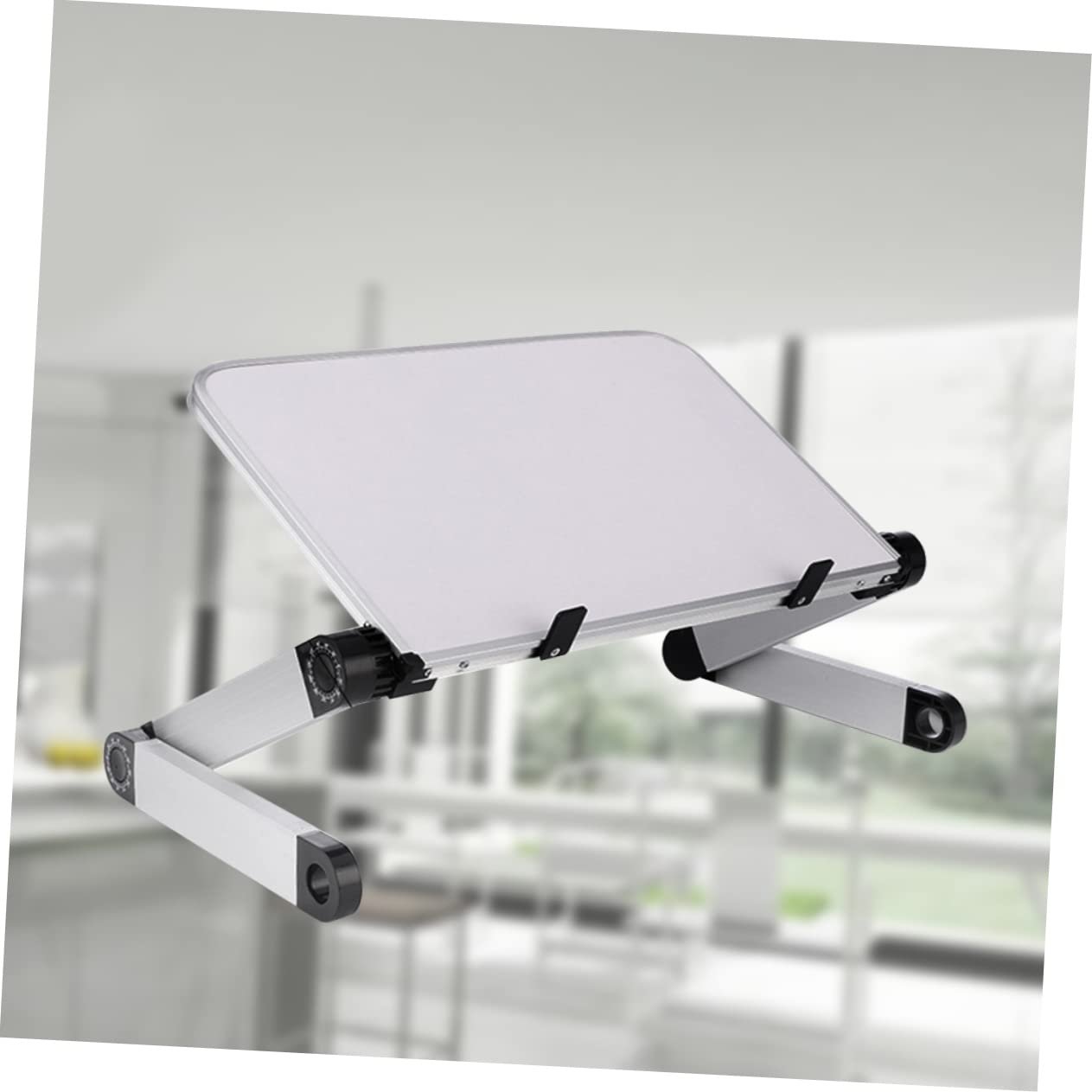Підставка для ноутбука регульована по висоті алюмінієва, ергономічна, біла для використання ноутбука та планшета, універсальна, регульована та стабільна, фото №4