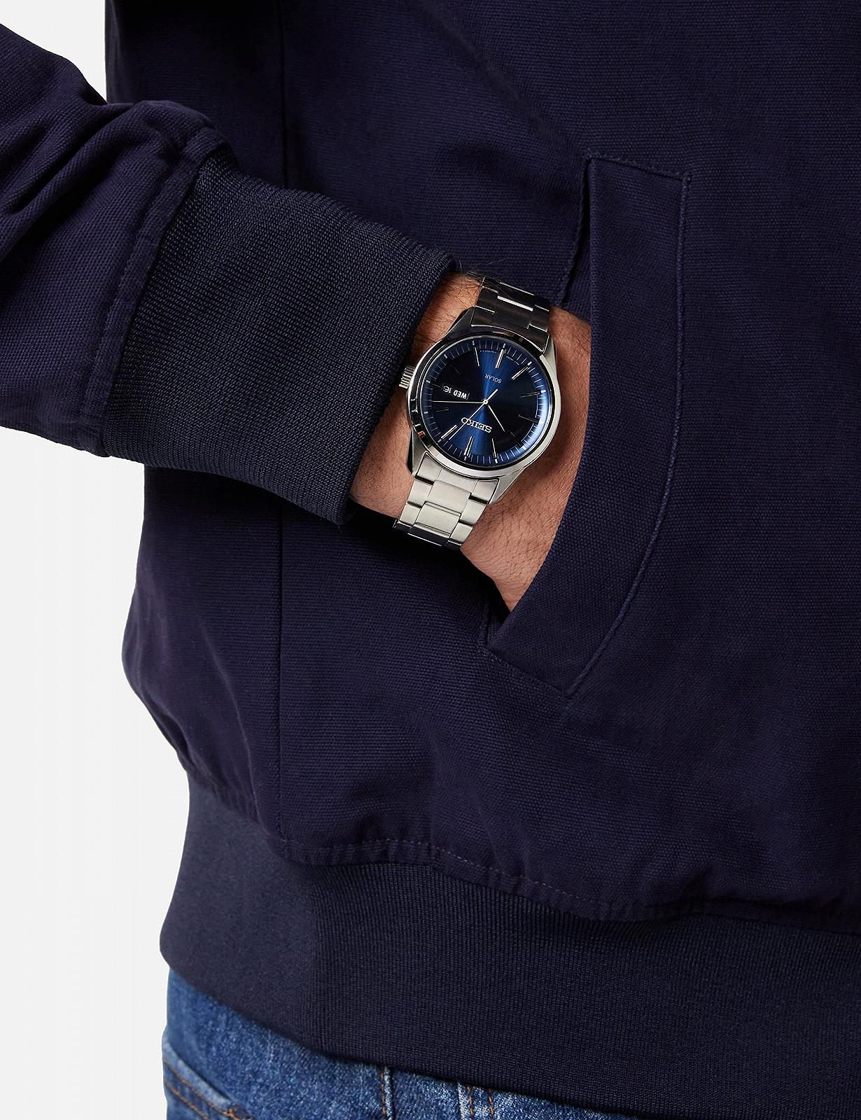 Мужские часы Seiko Quartz Нержавеющая сталь с ремешком из нержавеющей стали, фото №2