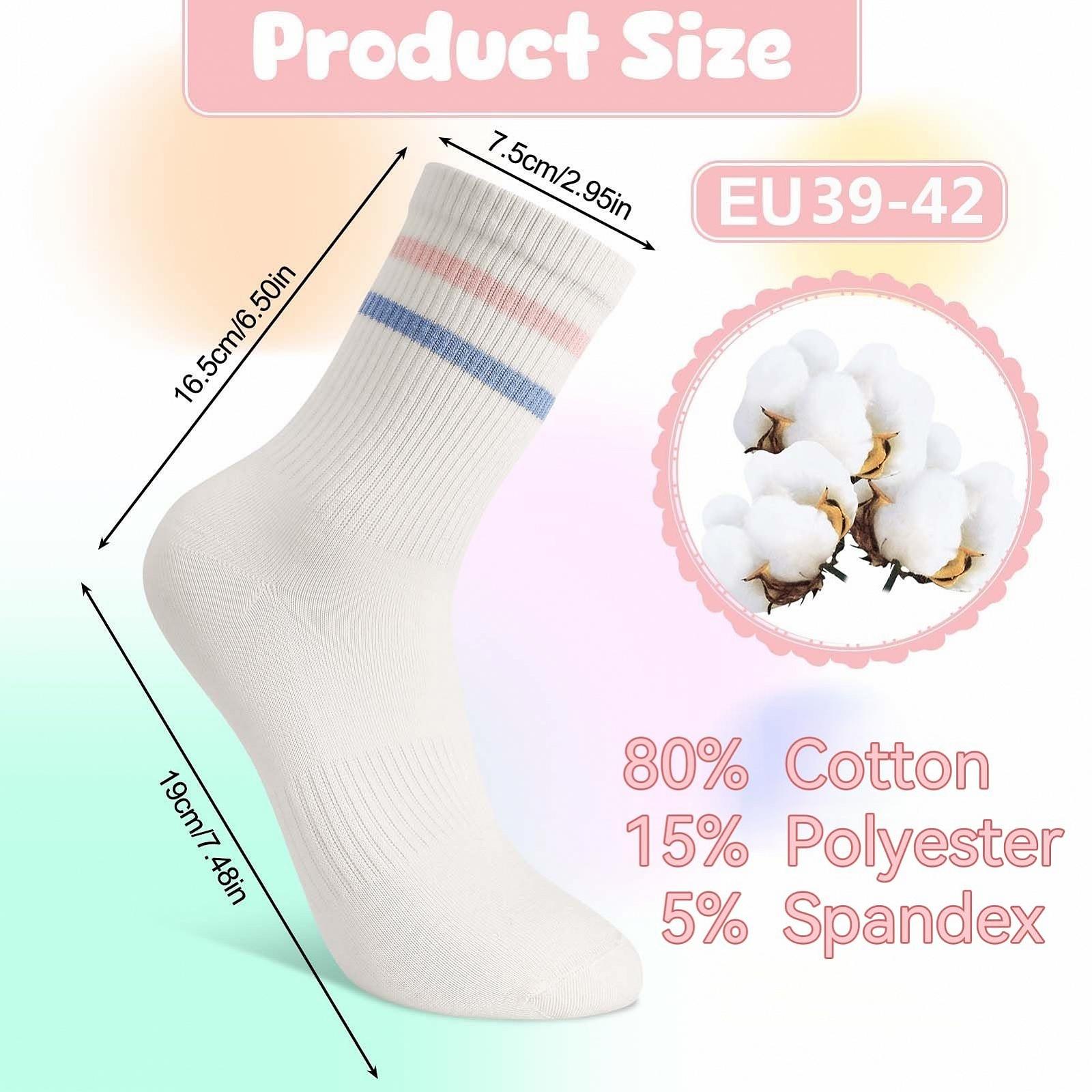 Носки Женские 39-42 Теннисные носки Разноцветные Спортивные носки Длинные Хлопковые носки Полосатые носки для женщин Теннис Спорт Бег Работа, фото №2