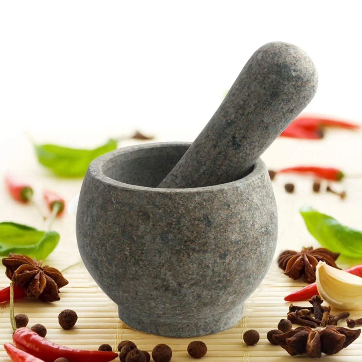 Ступка з товкачиком Набір ступки і товкачика, відполірований вручну для зручного захоплення, непористий, можна мити в посудомийній машині, фото №6