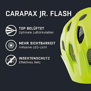 Шлем Велосипедный ALPINA Carapax JR. Flash Illuminated, Легкий и Безопасный, Светодиодный, Сеткой от Насекомых, Детский synthetic.ua - Фото 1