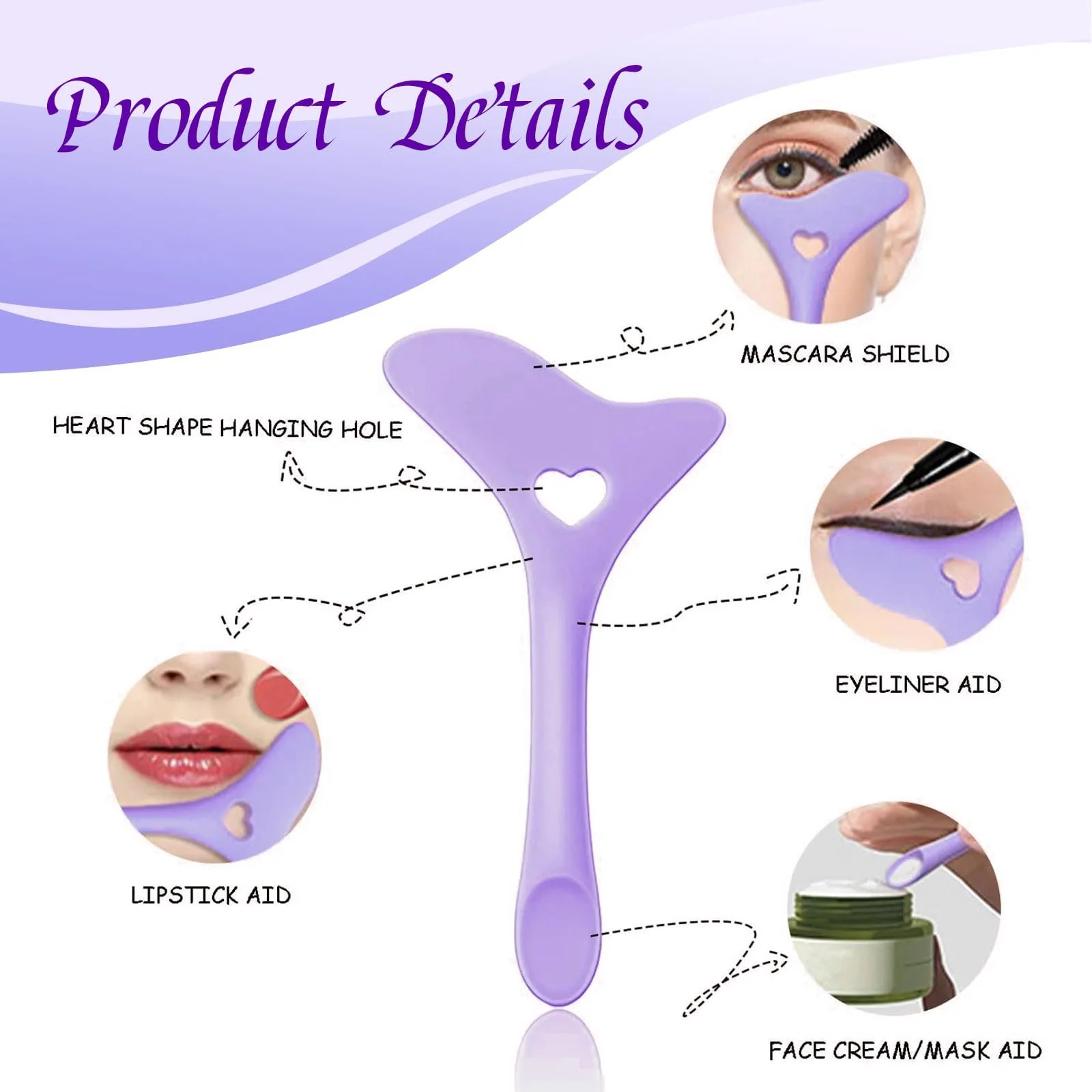 Шаблони для підводки Kinretixia® 2 штуки Силіконові (Фіолетовий), фото №3