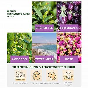 Маска для лица Liillya Целебная земля, Дорожный размер: Мертвое море, Зеленый чай, Роза, Авокадо, Баклажан, Очищение пор лица, Набор масок для ухода за кожей, От черных точек, Акне, Прыщей и контроля жирности, 50 г synthetic.ua - Фото 1