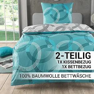 Комплект постельного белья MALIKA 2-Piece 135 x 200 см Renforcé Turquoise synthetic.ua - Фото 1