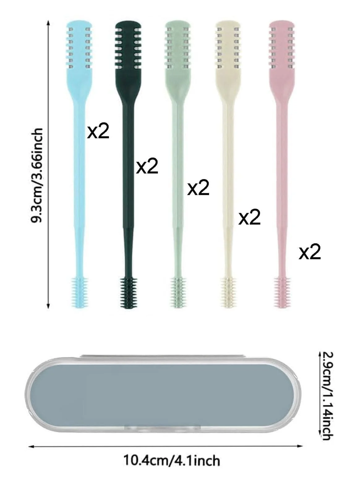 Тример MINZHI Manual Nose Hair Trimmer 2-in-1 360° (набір з 10 шт) (різнокольоровий), фото №3