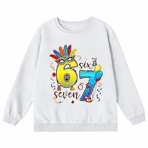 Generisch Детский свитшот унисекс с круглым вырезом, Графика 67 для девочек и мальчиков, уютный дизайн для досуга и школы synthetic.ua - Фото 1