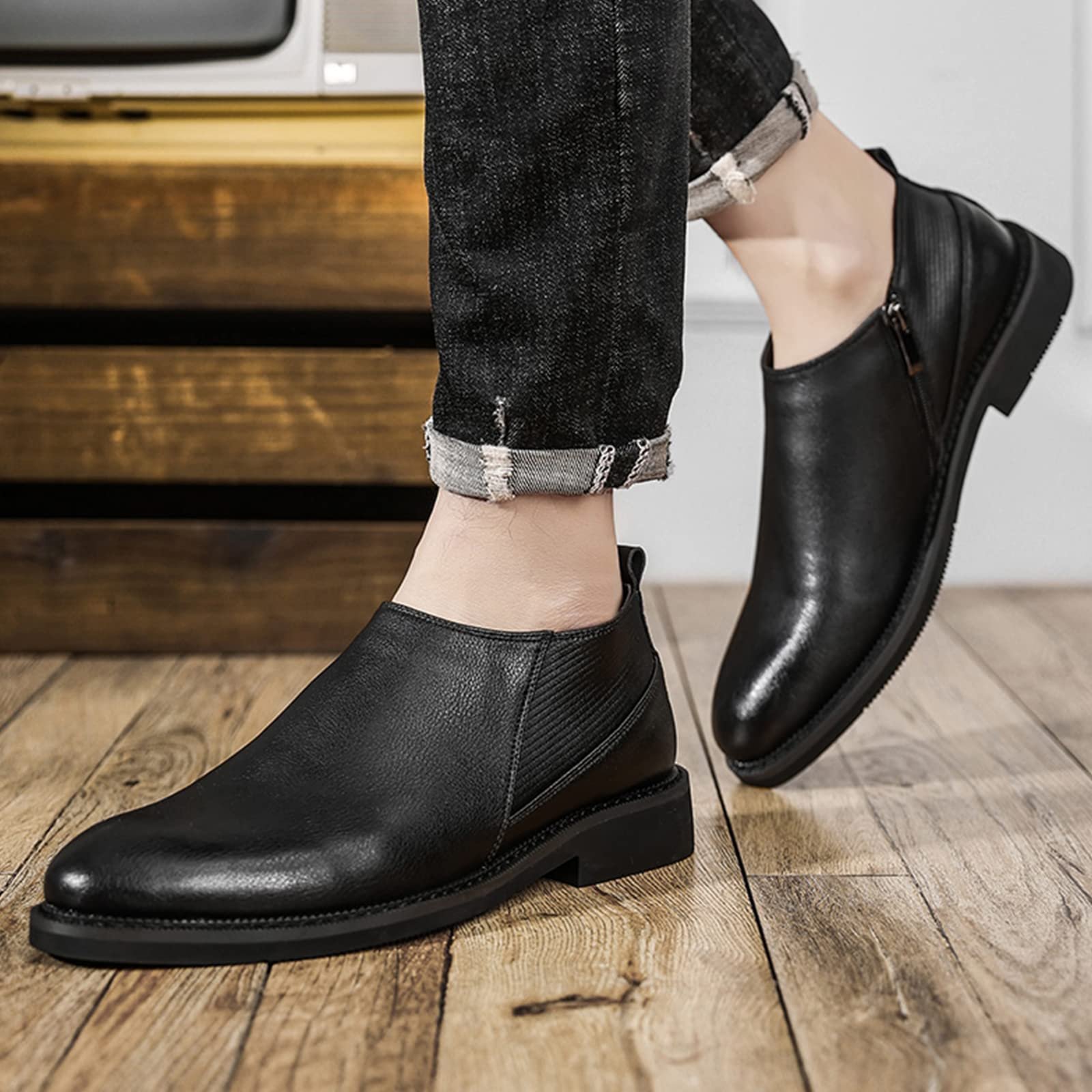 Туфлі Вечірні ANUFER Clever зі Справжньої Шкіри, Вінтажні з Бічною Блискавкою, Низькі, фото №6