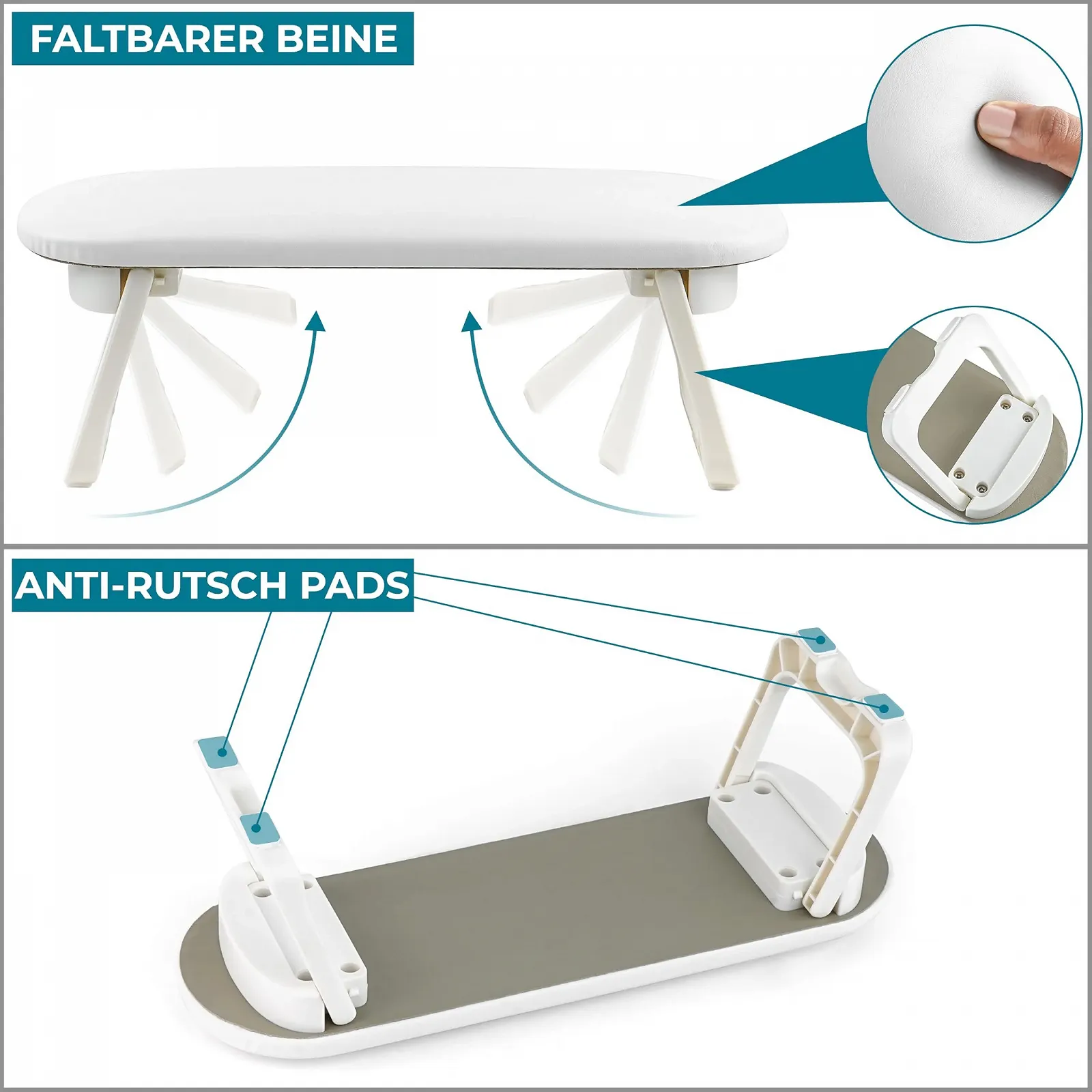 Підставка для рук Winter Shore Шкіряна для манікюрного салону Білий, фото №3