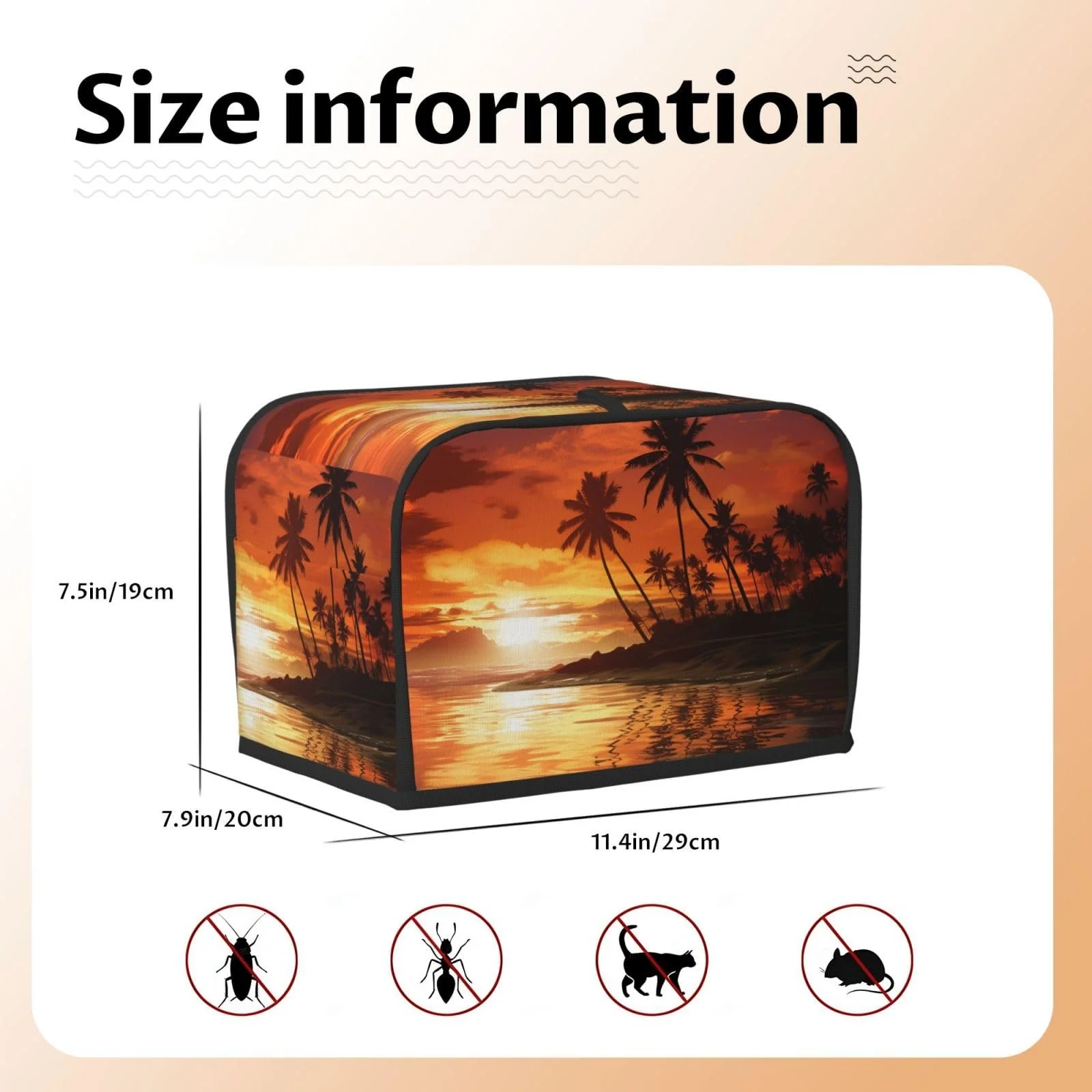 Чехол для 2-ломтикового тостера Palme Sonnenuntergang, фото №5 Чехол для 2-ломтикового тостера Palme Sonnenuntergang, фото №5