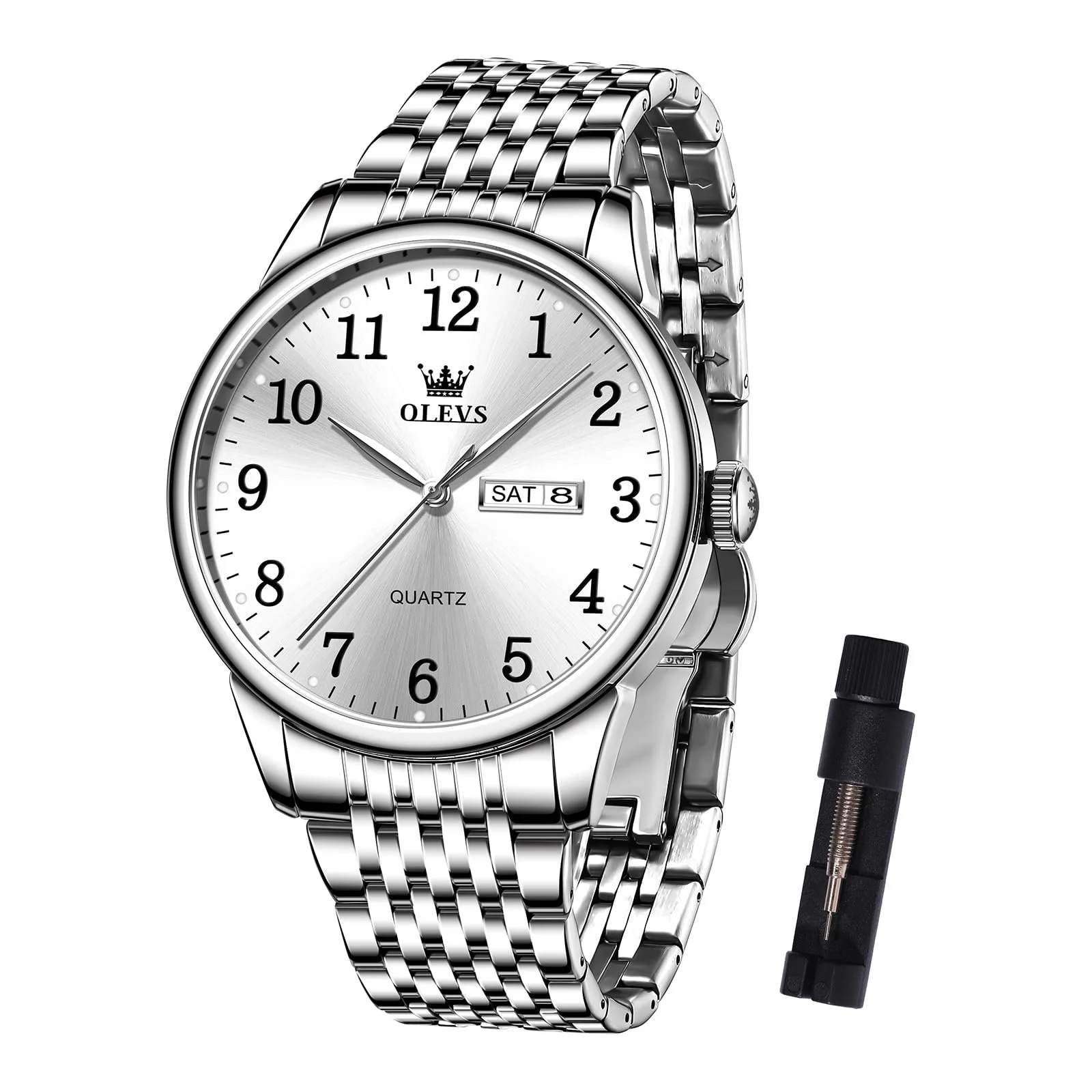 Годинник OLEVS Чоловічий Великий циферблат Люмінесцентний Класичний, фото №1