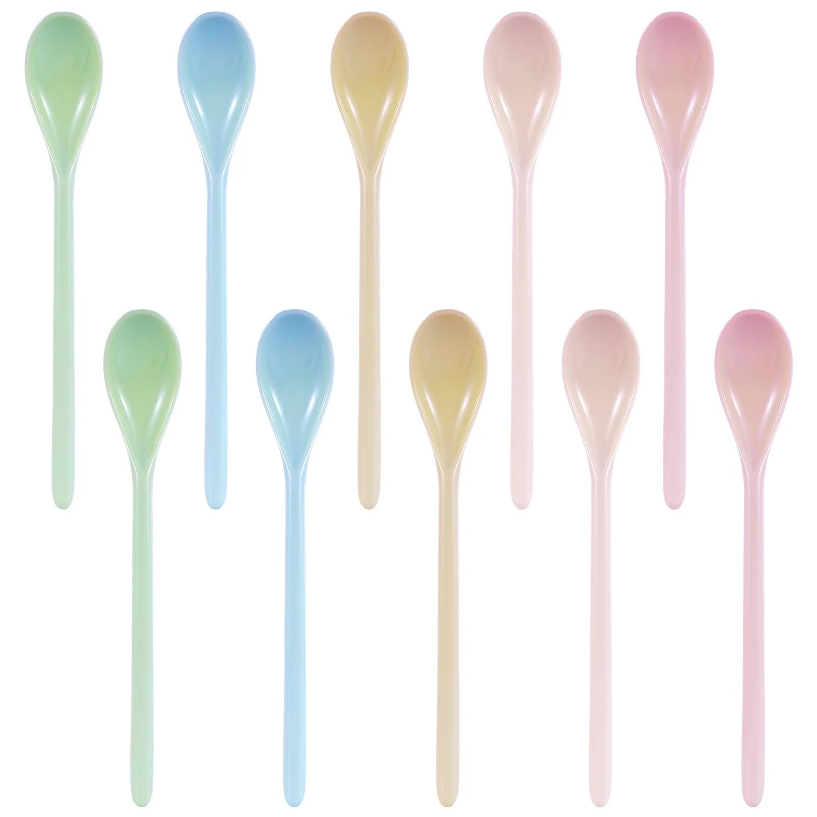 Ложка Пластикова 18.5 см Різнокольорова, набір 10 шт., фото №1
