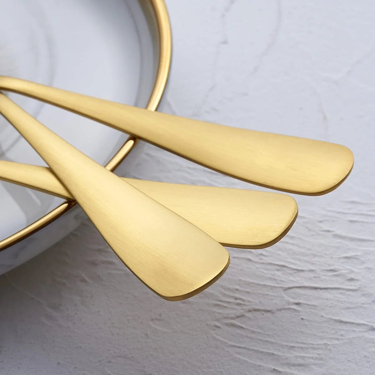 Ложка десертна GoGeiLi Набір 6 шт 17,3 см нержавіюча сталь золотий матовий, фото №5