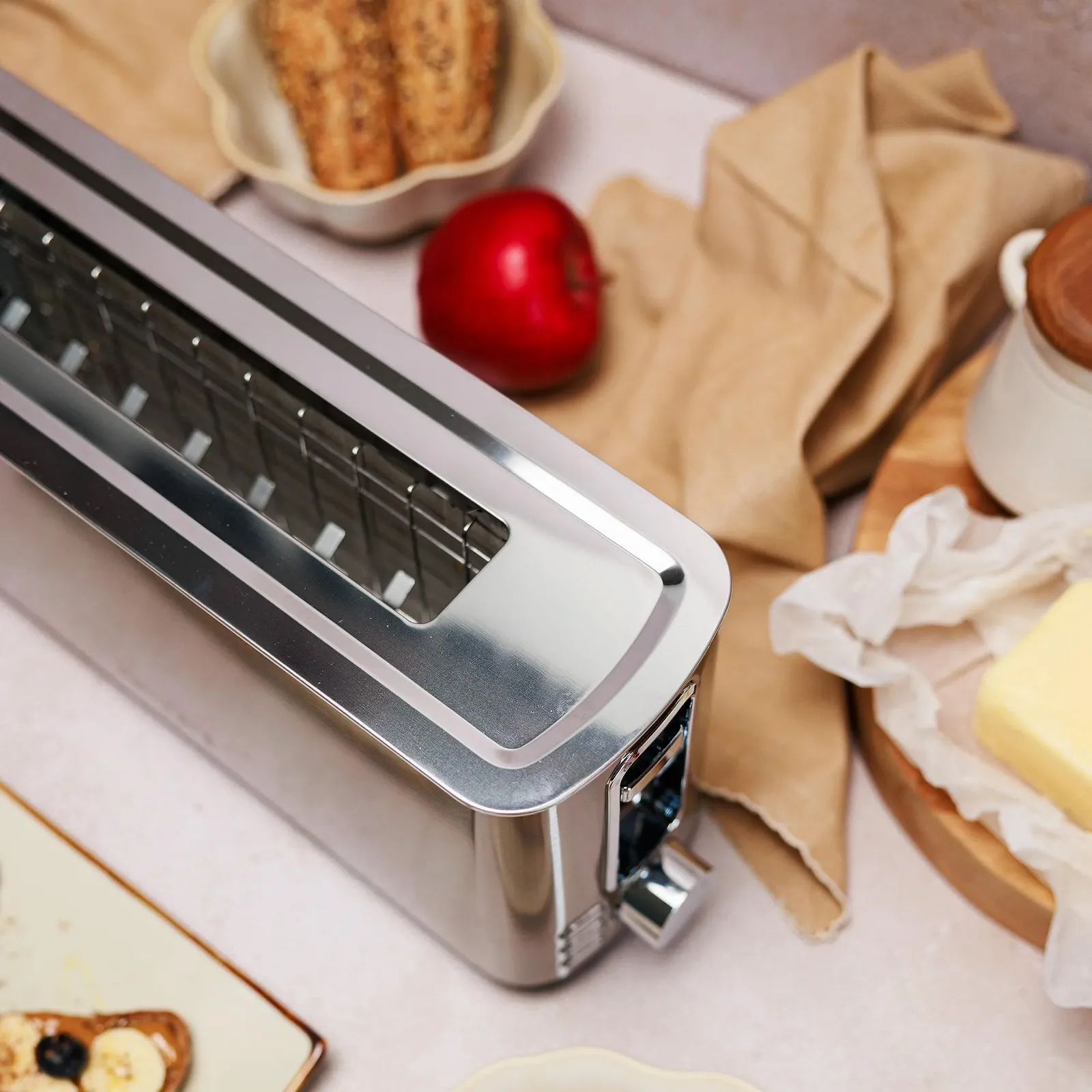 Тостер з одним довгим слотом Mywave Ceylan 1 для 2 скибочок, нержавіюча сталь, сірий, фото №3