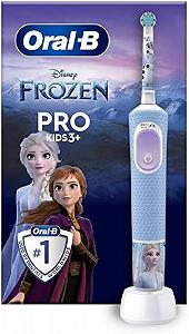Електрична зубна щітка Oral-B Vitality Pro Kids Frozen для дітей, синя, рожева, фіолетова, біла - Фото 1