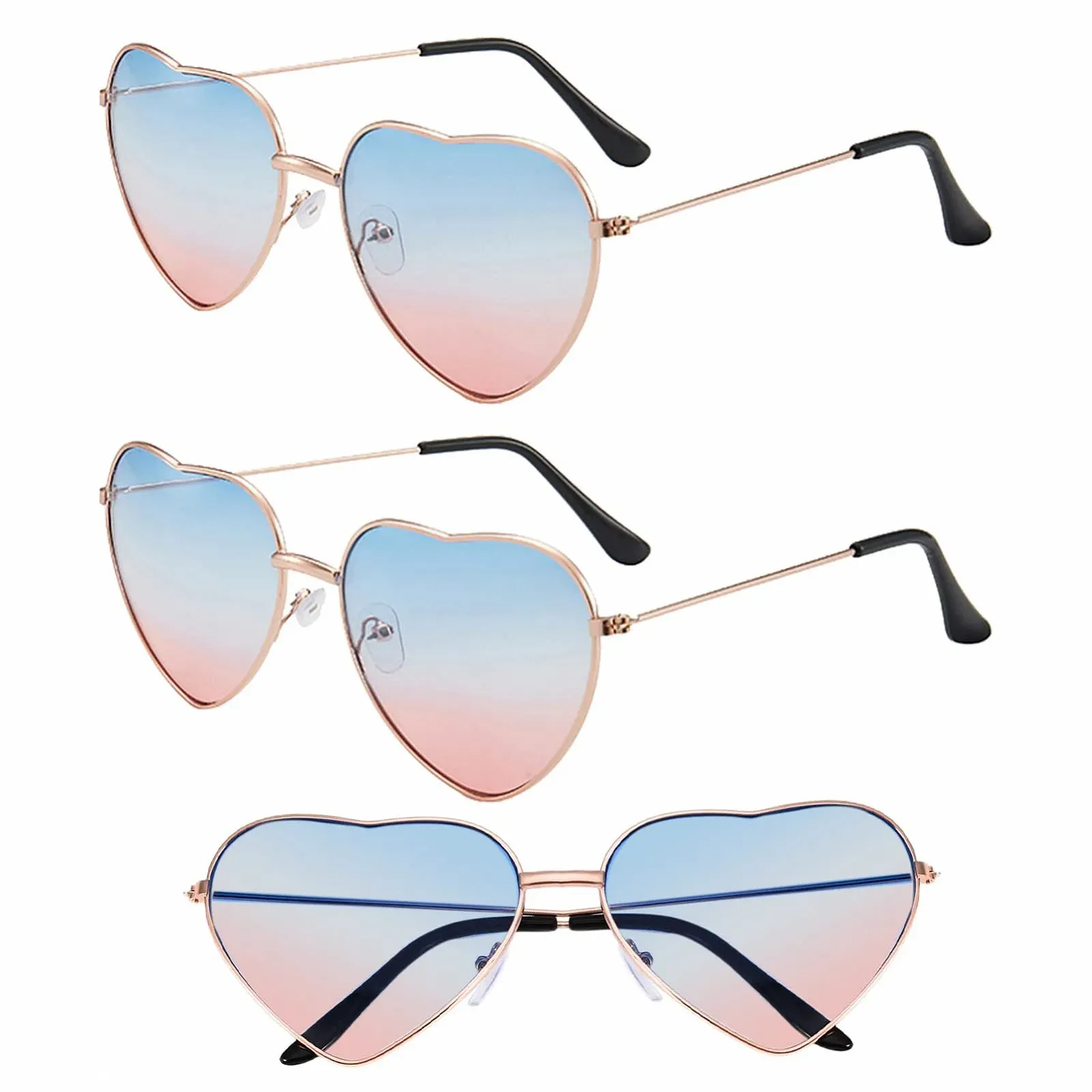 Солнцезащитные очки Сердце Розовый набор 3 шт, фото №1