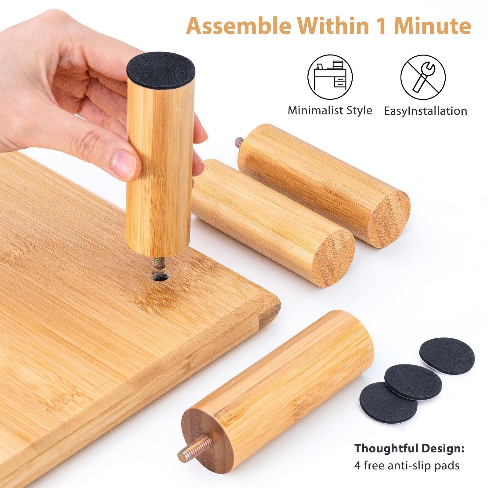 Підставка для двох моніторів Bamboo з регульованою висотою для ноутбука, комп'ютера, принтера, телевізора до 59 кг, Натуральний, фото №9