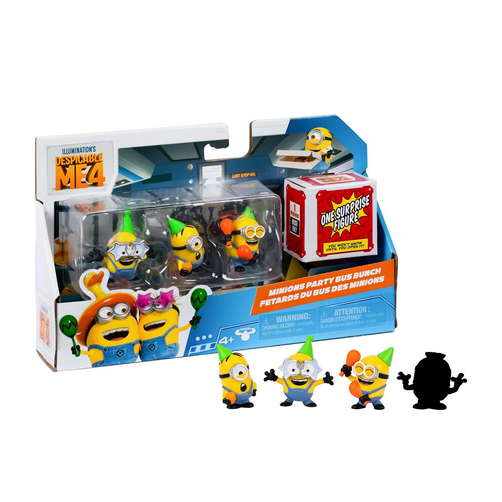 Фигурки DesSPICABLE ME Minions, Тема Party Bus, 3 фигурки и 1 секрет, Размер 5 см, Возраст 3 года, фото №1