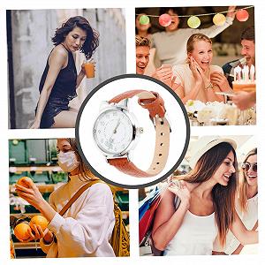 Кварцевые часы OATIPHO Kitten Figure Женские часы Серебряные часы Коричневый synthetic.ua - Фото 1