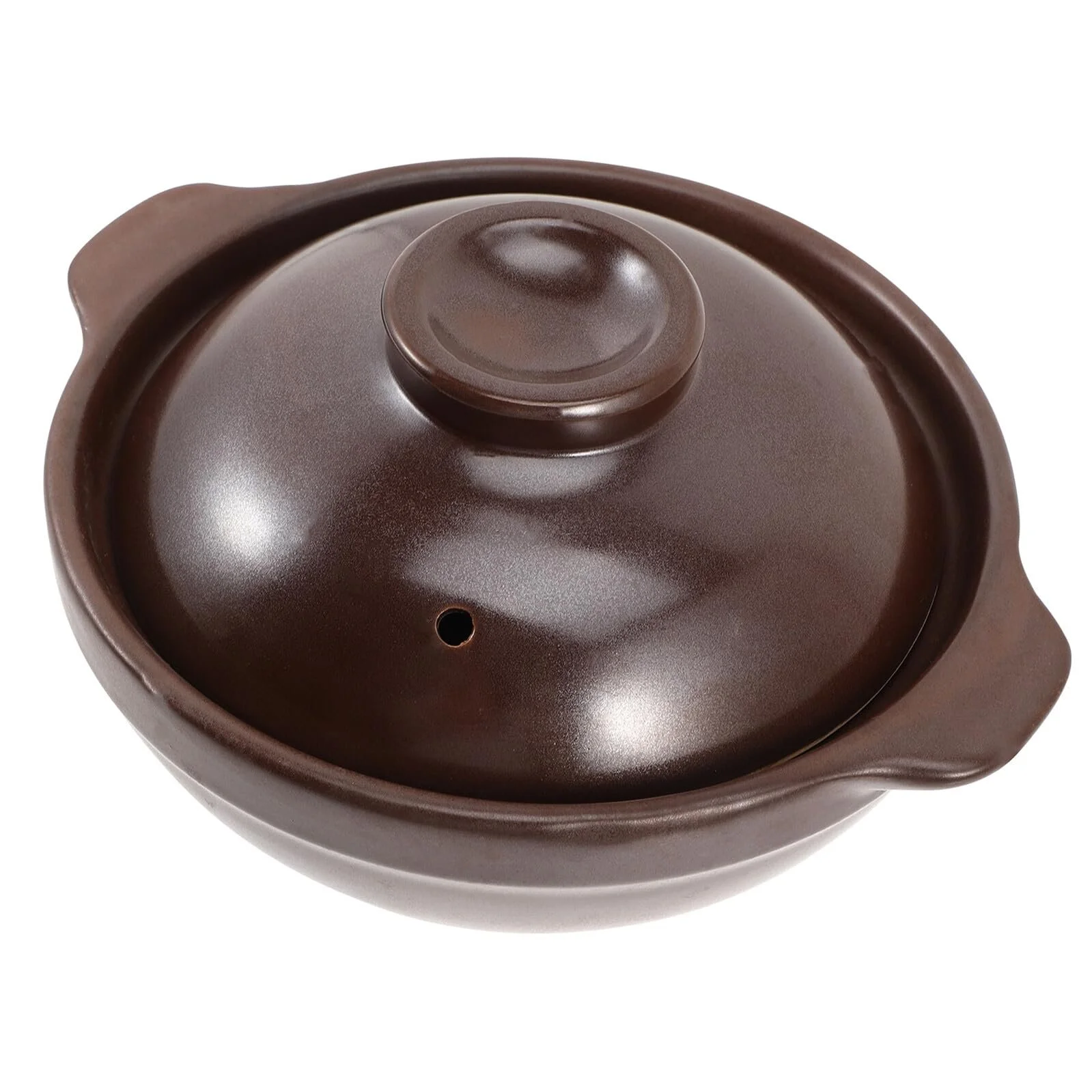 Кастрюля Alipis Керамическая Маленькая Термостойкая С крышкой Коричневая, фото №1