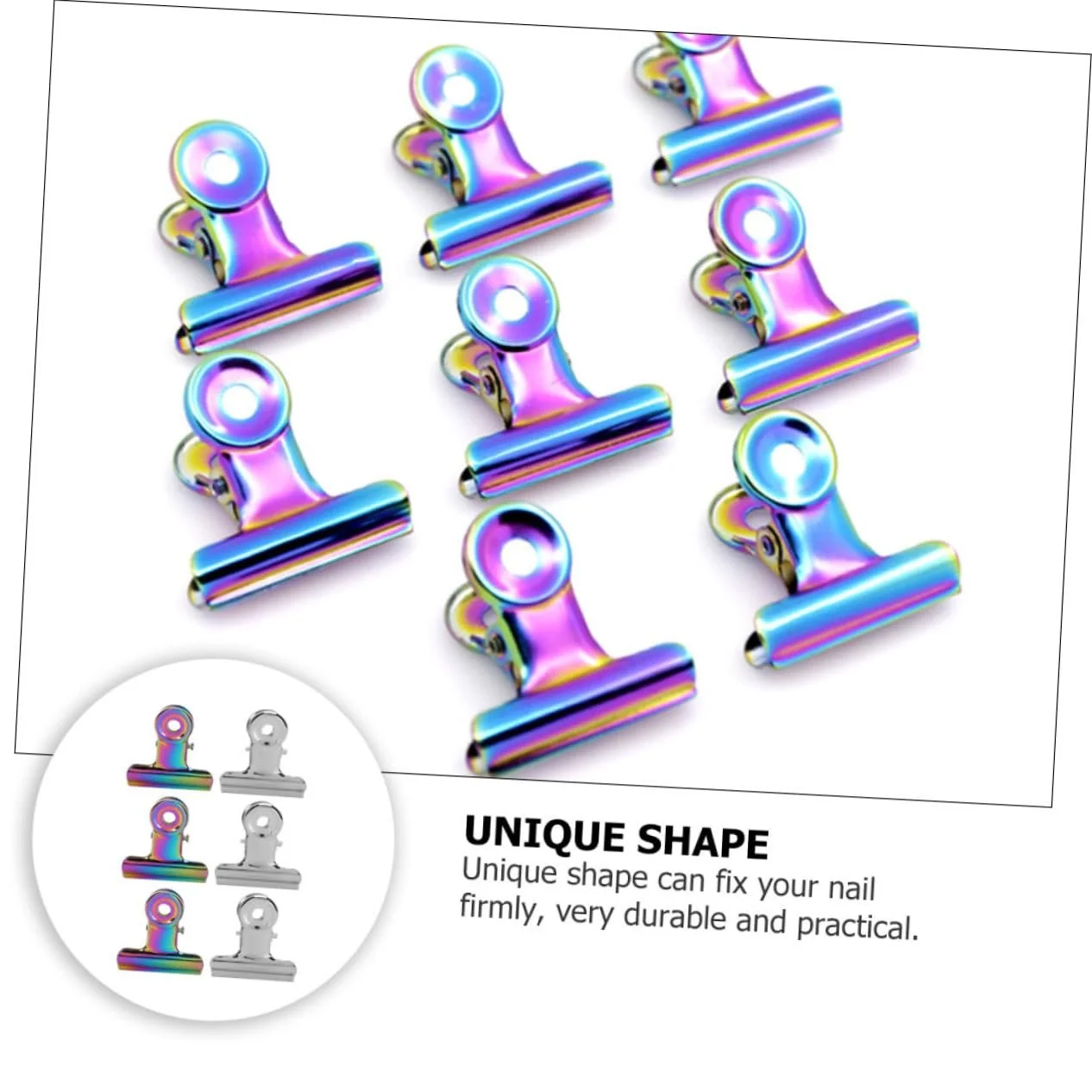 Клипсы для ногтей PACKOVE, 12 шт., для нейл-арта, металлические, фото №6
