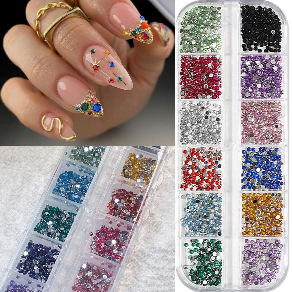 Стразы для ногтей Кристалл 2 мм Разноцветные, 3000 шт, фото №5