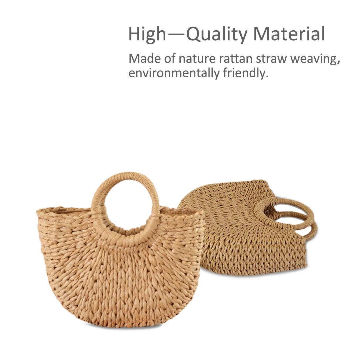 Сумка женская Nicole & Doris, соломенная, пляжная, плетеная из ротанга, фото №3