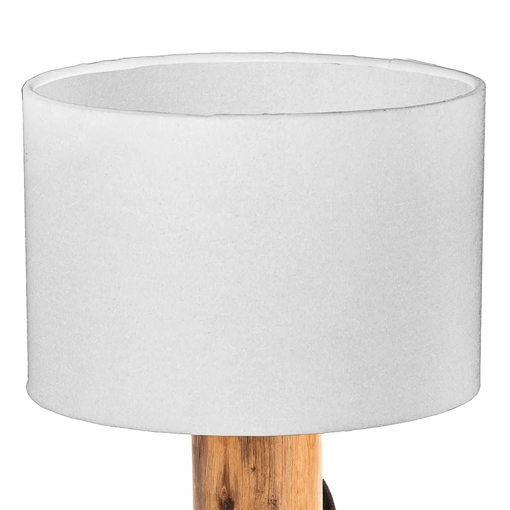 Настільна лампа Nowa LED дерев'яна для читання для спальні з текстильним абажуром біла металева тканинна 4 Вт 320 лм тепле біле світло Г x В 18 x 32 см, фото №6