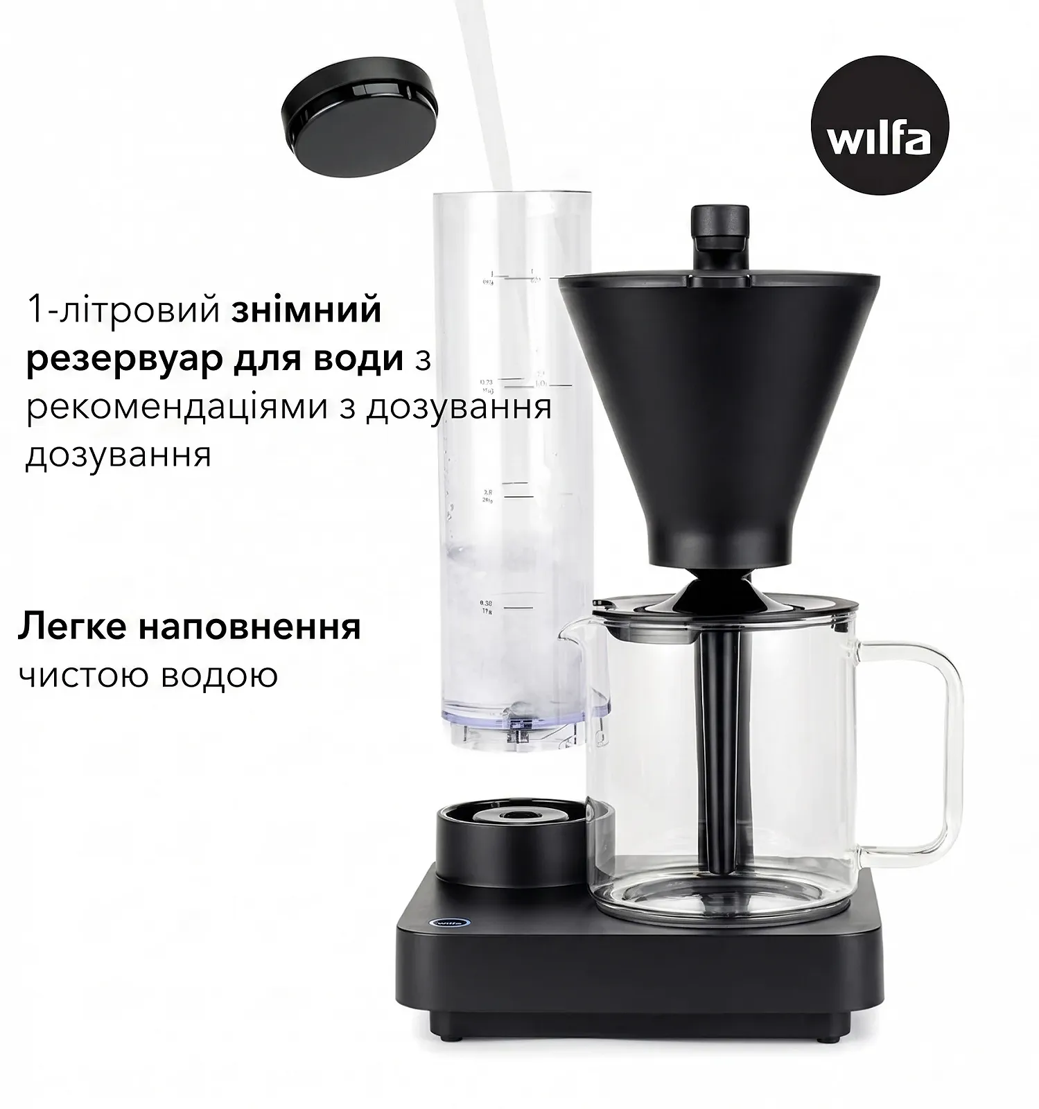 Крапельна кавоварка Wilfa Performance Compact CM8B-A100 / 1600 Вт / 1 л / Знімний резервуар / Чорна, фото №3
