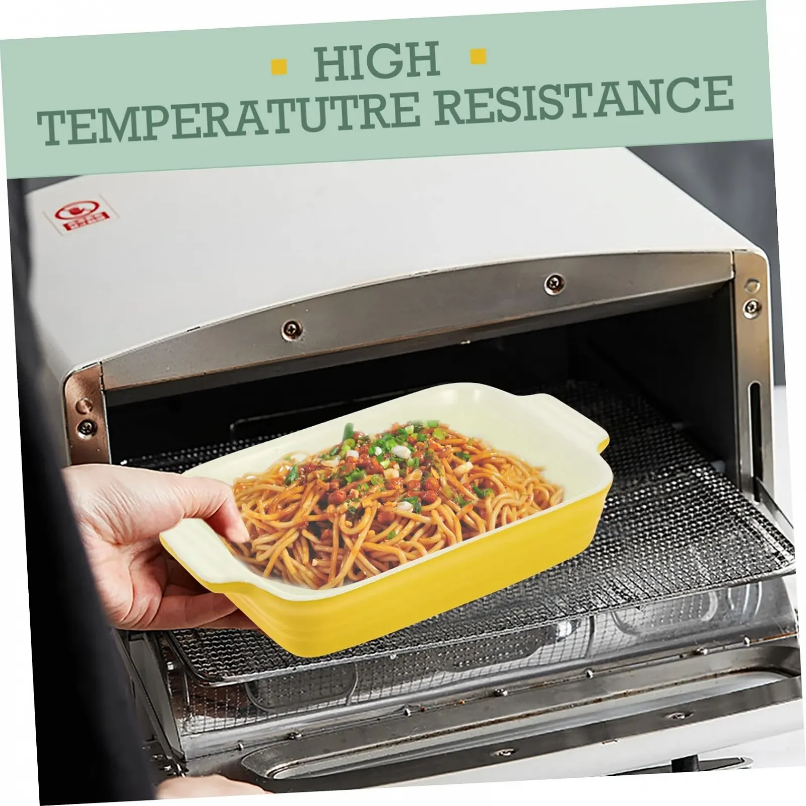 Форма для запекания BESTYASH Керамическая Прямоугольная с ручками Желтая, фото №4 Форма для запекания BESTYASH Керамическая Прямоугольная с ручками Желтая, фото №4