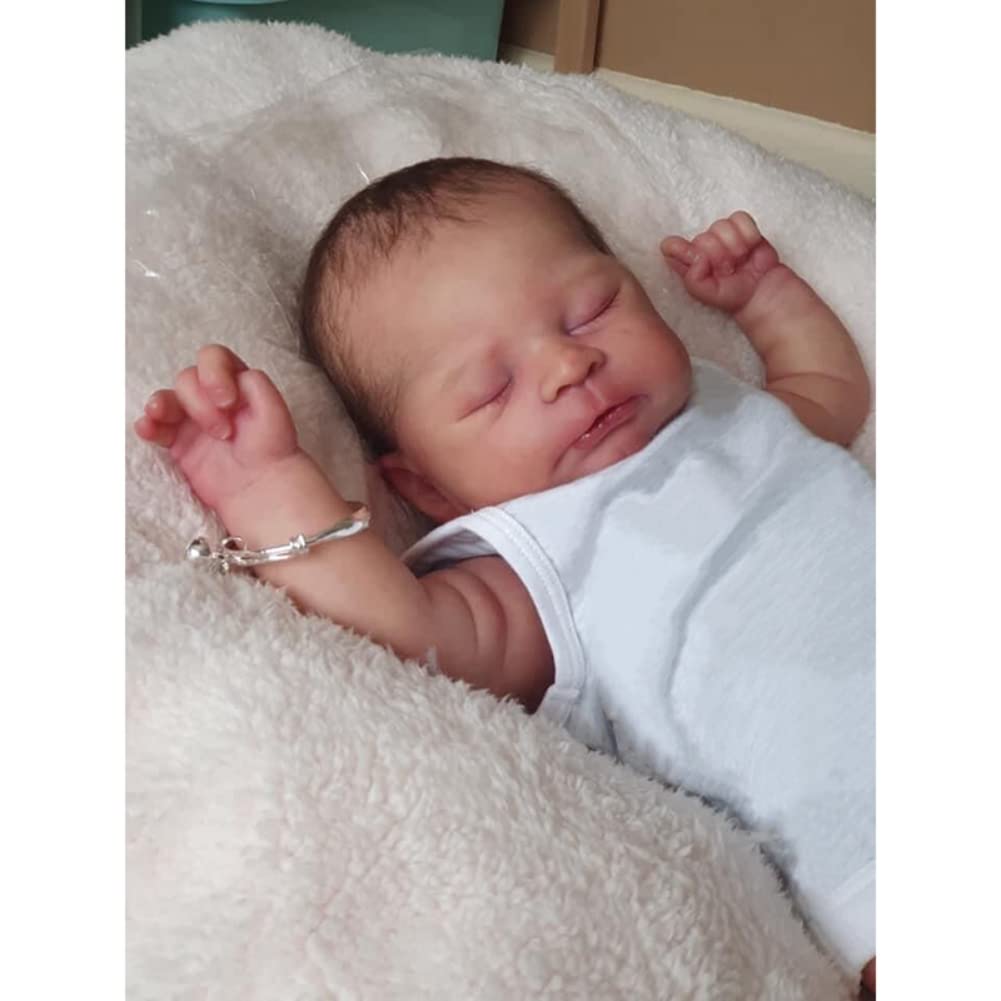 Кукла Lonian Lifelike Reborn Baby 50 см Handmade Soft Silicone Vinyl новорожденный спящий (Белый), фото №6